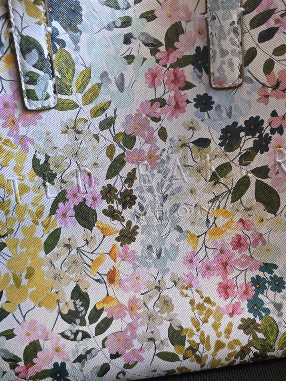 Ted Baker-Floral Print Tote Bag - Pink, Yellow & Green - Picture 3 of 7